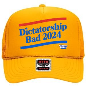 Dictatorship Bad High Crown Mesh Back Trucker Hat