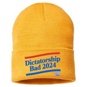 Dictatorship Bad Sustainable Knit Beanie