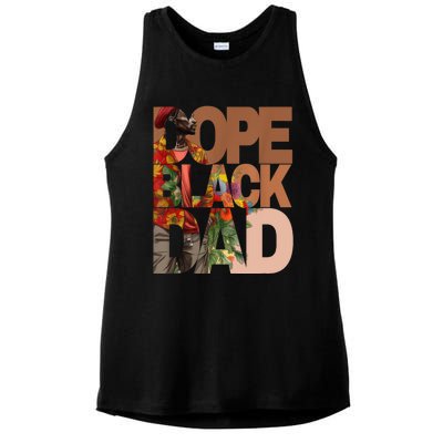 Dope Black Dad Juneteenth Black History Month Pride Fathers Ladies PosiCharge Tri-Blend Wicking Tank