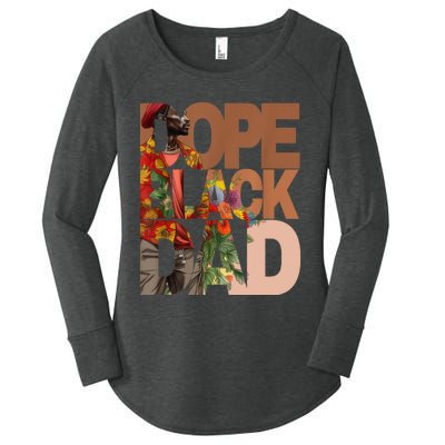 Dope Black Dad Juneteenth Black History Month Pride Fathers Women's Perfect Tri Tunic Long Sleeve Shirt