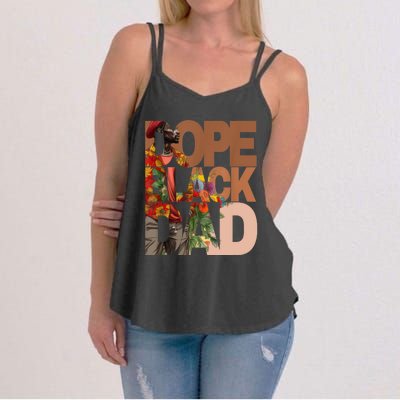 Dope Black Dad Juneteenth Black History Month Pride Fathers Women's Strappy Tank