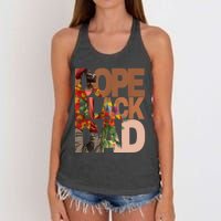 Dope Black Dad Juneteenth Black History Month Pride Fathers Women's Knotted Racerback Tank