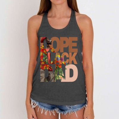 Dope Black Dad Juneteenth Black History Month Pride Fathers Women's Knotted Racerback Tank