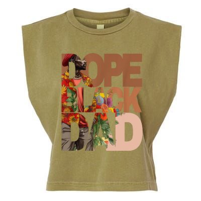 Dope Black Dad Juneteenth Black History Month Pride Fathers Garment-Dyed Women's Muscle Tee