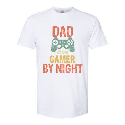 Dad By Day Gamer By Nighmeaningful Gift Funny Video Gamer Dad Gift Softstyle CVC T-Shirt