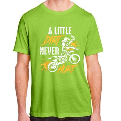 Dirt Bike Dirt Never Hurt Motocross Adult ChromaSoft Performance T-Shirt