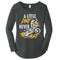 Dirt Bike Dirt Never Hurt Motocross Women's Perfect Tri Tunic Long Sleeve Shirt