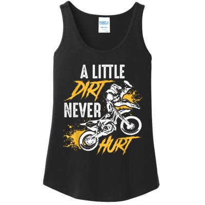 Dirt Bike Dirt Never Hurt Motocross Ladies Essential Tank