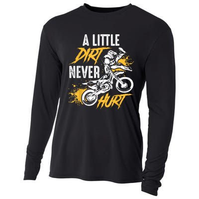 Dirt Bike Dirt Never Hurt Motocross Cooling Performance Long Sleeve Crew