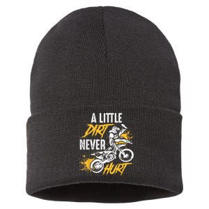 Dirt Bike Dirt Never Hurt Motocross Sustainable Knit Beanie