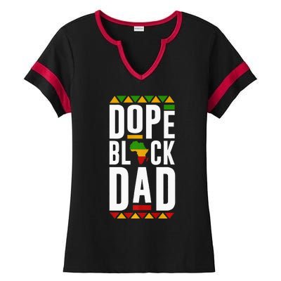 Dope Black Dad Black History Melanin Black Pride Ladies Halftime Notch Neck Tee