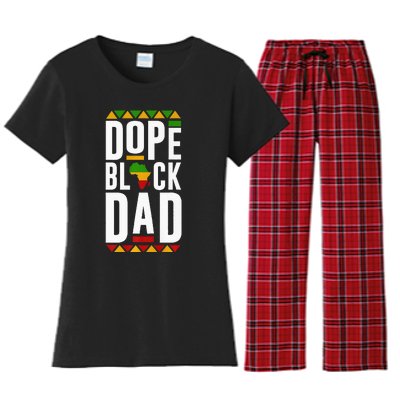 Dope Black Dad Black History Melanin Black Pride Women's Flannel Pajama Set