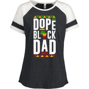 Dope Black Dad Black History Melanin Black Pride Enza Ladies Jersey Colorblock Tee