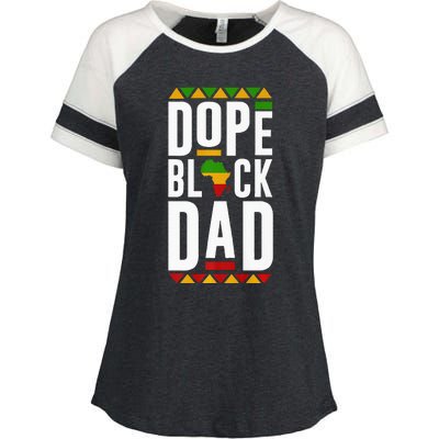 Dope Black Dad Black History Melanin Black Pride Enza Ladies Jersey Colorblock Tee