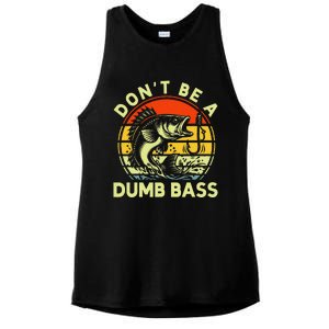 DonT Be Dumb Bass Fishing Dad Daddy Fathers Day Ladies PosiCharge Tri-Blend Wicking Tank