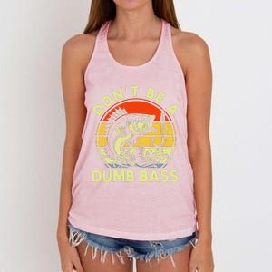 DonT Be Dumb Bass Fishing Dad Daddy Fathers Day Women's Knotted Racerback Tank