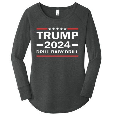 Drill Baby Drill Trump 2024 President Election Republicans Women's Perfect Tri Tunic Long Sleeve Shirt