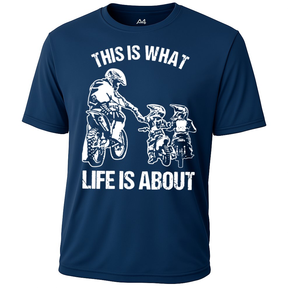 Dirt Bike Dad Motocross Motorcycle Biker Father And Son Cooling Performance Crew T-Shirt