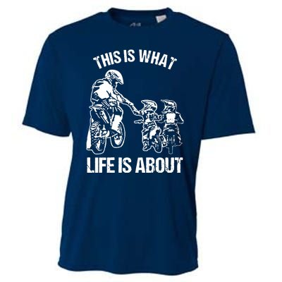 Dirt Bike Dad Motocross Motorcycle Biker Father And Son Cooling Performance Crew T-Shirt