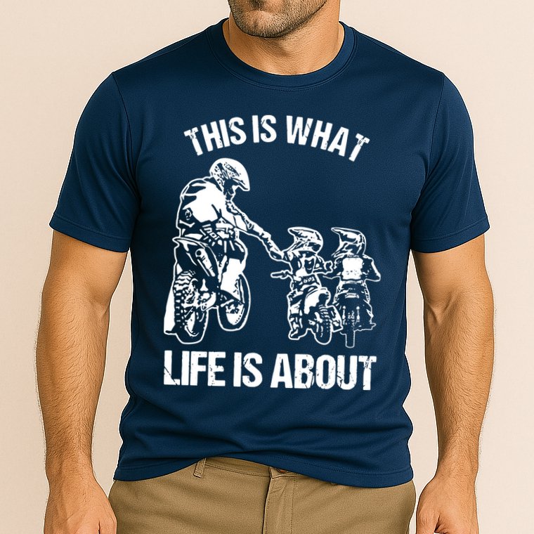 Dirt Bike Dad Motocross Motorcycle Biker Father And Son Cooling Performance Crew T-Shirt