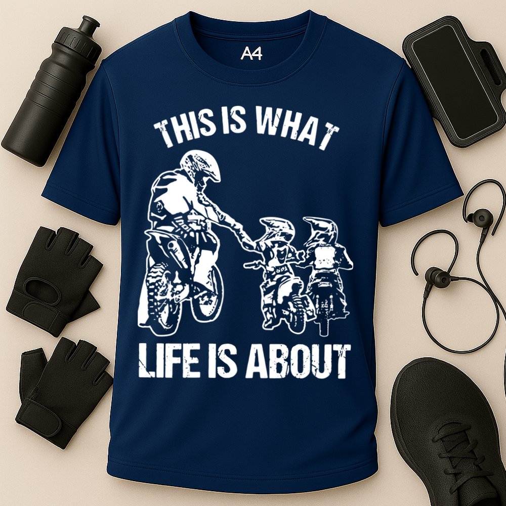 Dirt Bike Dad Motocross Motorcycle Biker Father And Son Cooling Performance Crew T-Shirt