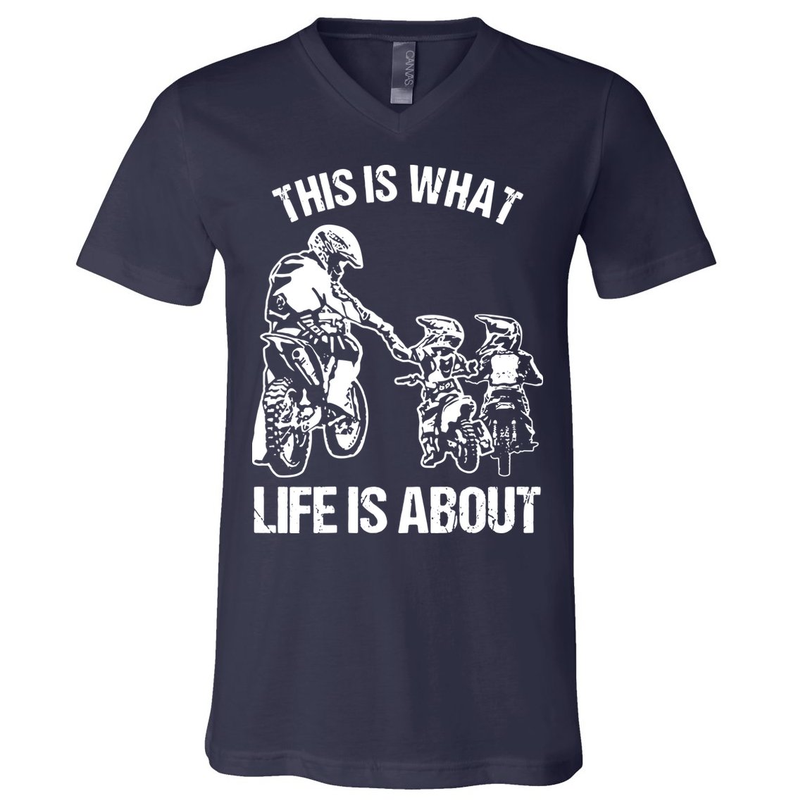 Dirt Bike Dad Motocross Motorcycle Biker Father And Son V-Neck T-Shirt