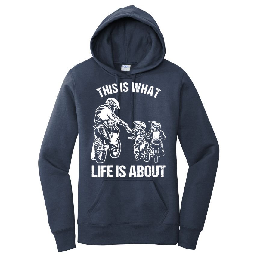 Dirt Bike Dad Motocross Motorcycle Biker Father And Son Women's Pullover Hoodie