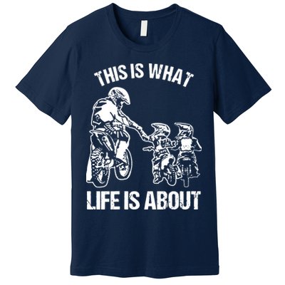 Dirt Bike Dad Motocross Motorcycle Biker Father And Son Premium T-Shirt