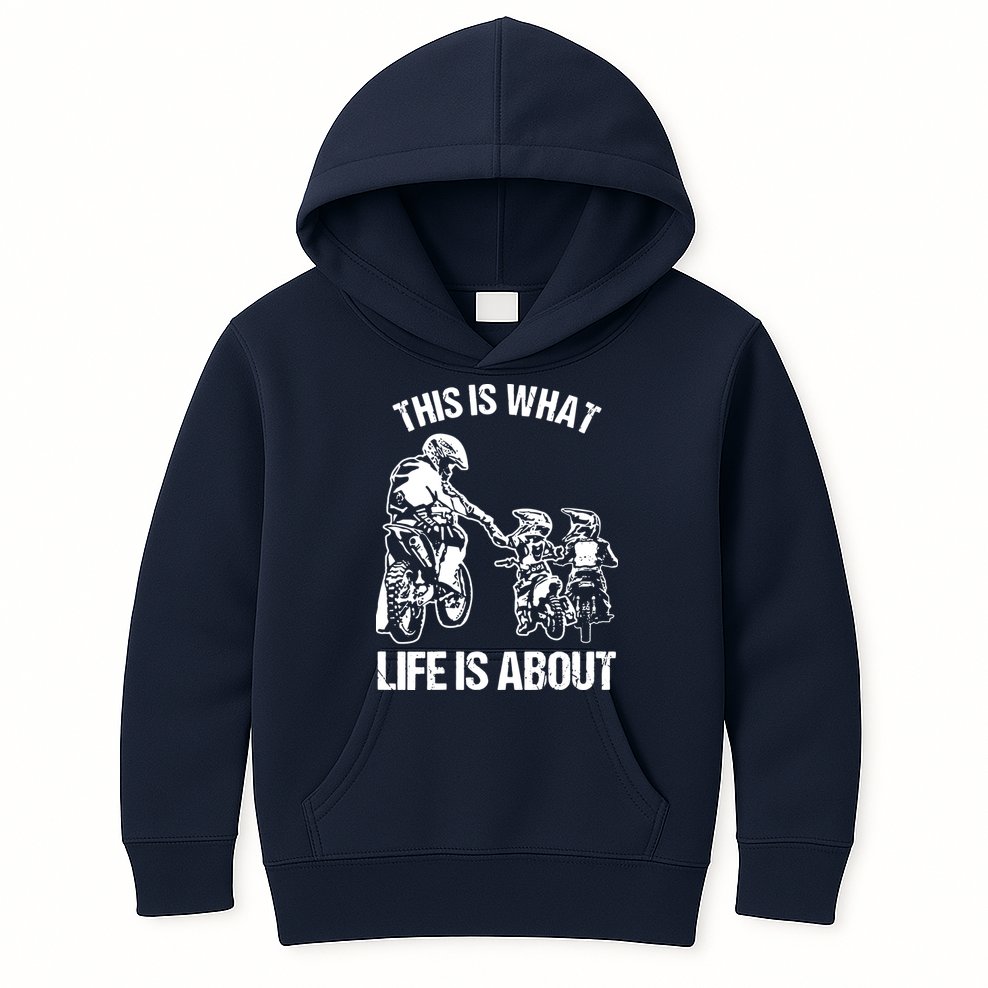 Dirt Bike Dad Motocross Motorcycle Biker Father And Son Kids Hoodie