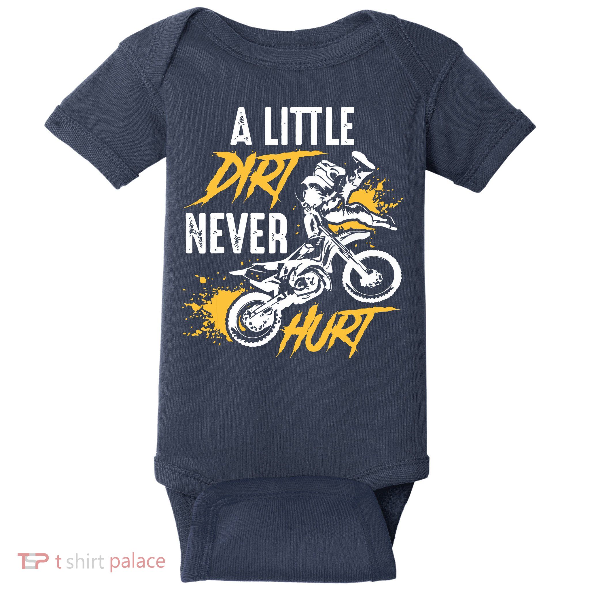 Dirt Bike Dirt Never Hurt Motocross Baby Bodysuit