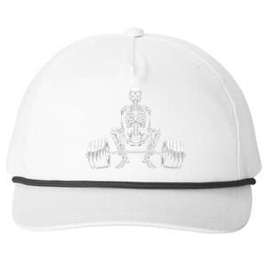 Deadlifting Bodybuilding Deadlifter Skeleton Gym Lifting Gift Snapback Five-Panel Rope Hat