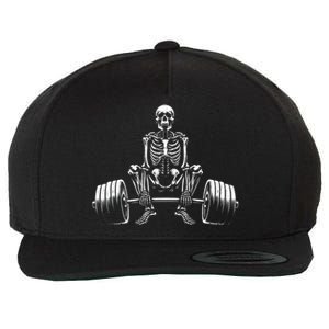 Deadlifting Bodybuilding Deadlifter Skeleton Gym Lifting Gift Wool Snapback Cap