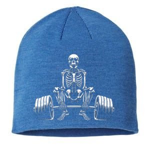 Deadlifting Bodybuilding Deadlifter Skeleton Gym Lifting Gift Sustainable Beanie