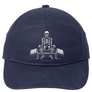 Deadlifting Bodybuilding Deadlifter Skeleton Gym Lifting Gift 7-Panel Snapback Hat