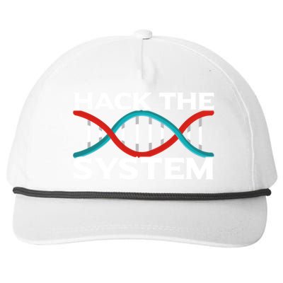 Diy Biology Dna Double Helix Hack The System Biohacker Gift Snapback Five-Panel Rope Hat