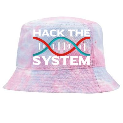 Diy Biology Dna Double Helix Hack The System Biohacker Gift Tie-Dyed Bucket Hat