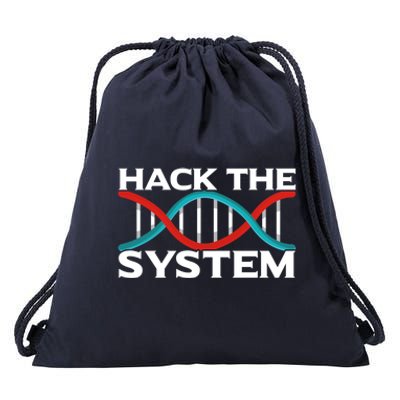 Diy Biology Dna Double Helix Hack The System Biohacker Gift Drawstring Bag