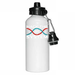 Diy Biology Dna Double Helix Hack The System Biohacker Gift Aluminum Water Bottle