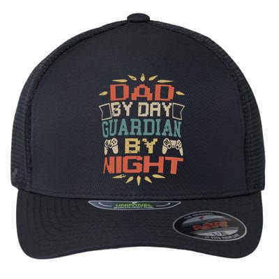 Dad By Day Guardian By Night Flexfit Unipanel Trucker Cap