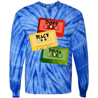 Dope Black Doula Black History Month Black Birth Matters Gift Tie-Dye Long Sleeve Shirt