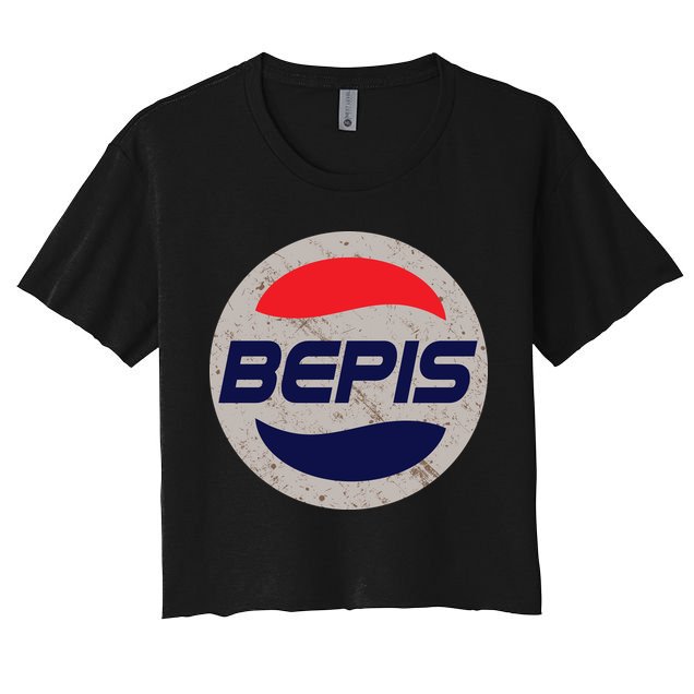Distressed BEPIS Dank Meme Crop Top