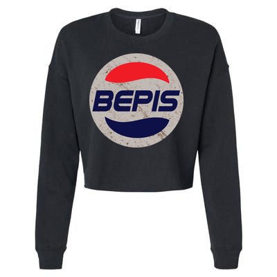 Distressed BEPIS Dank Meme Cropped Pullover Crew