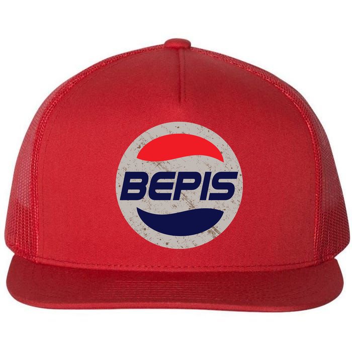 Distressed BEPIS Dank Meme Flat Bill Trucker Hat