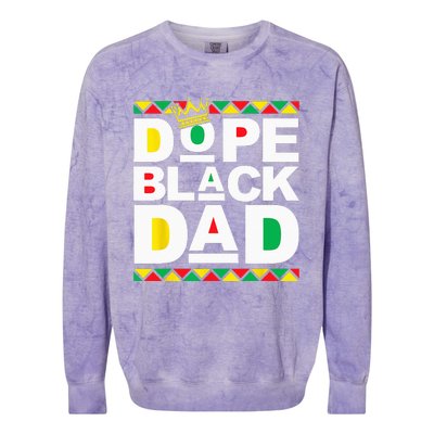 Dope Black Dad Juneteenth Black History Month Pride Fathers Colorblast Crewneck Sweatshirt