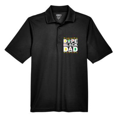 Dope Black Dad Juneteenth Black History Month Pride Fathers Men's Origin Performance Pique Polo