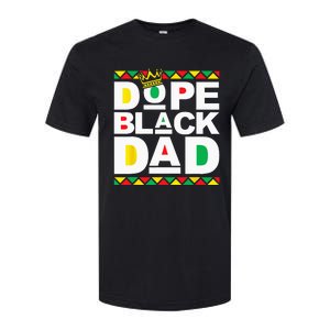 Dope Black Dad Juneteenth Black History Month Pride Fathers Softstyle CVC T-Shirt