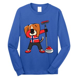 Dabbing Beagle Dog Norway Curling Lovers Jersey Winter Sport Gift Long Sleeve Shirt