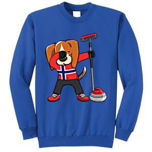 Dabbing Beagle Dog Norway Curling Lovers Jersey Winter Sport Gift Sweatshirt