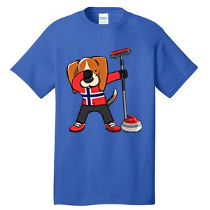 Dabbing Beagle Dog Norway Curling Lovers Jersey Winter Sport Gift Tall T-Shirt