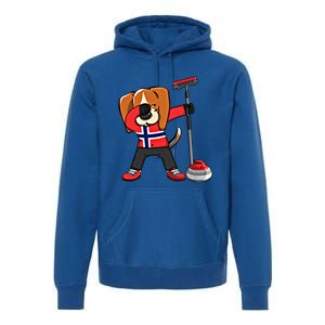 Dabbing Beagle Dog Norway Curling Lovers Jersey Winter Sport Gift Premium Hoodie